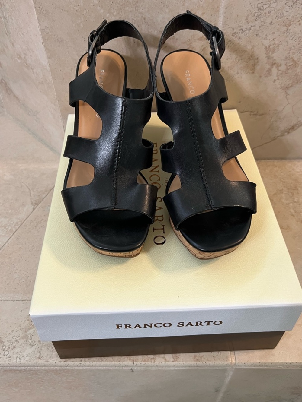 Franco Sarto leather platform sandals